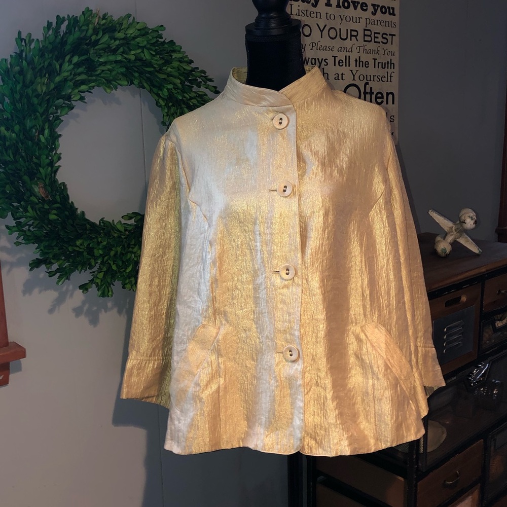 ♥️ Vintage Ruby Rd. Gold Button Down Tunic